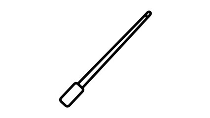 Naklejka premium Simple Black and White Paintbrush Illustration.