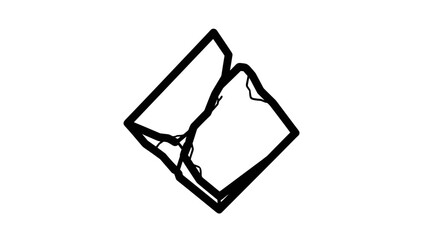 Torn Paper Corner Fragment Isolated White.