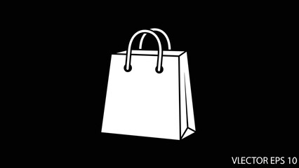 White Shopping Bag with Handles Illustration 1.