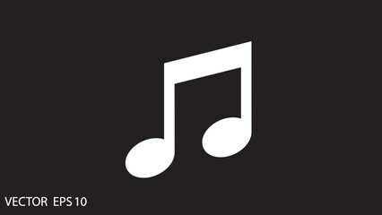 White Musical Notes on Black Background 1.