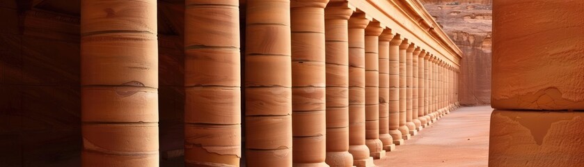 Fototapeta premium Ancient Petra Treasury building, Jordan