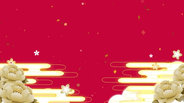 和風の背景素材_牡丹