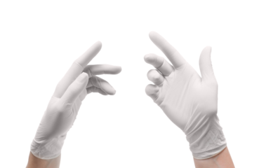 stock photograph capturing clean and sterile latex gloves used in medical and scientific settings, ideal for healthcare and laboratory safety illustrations