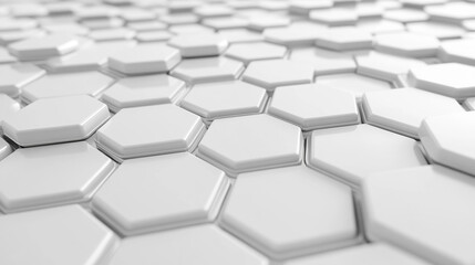 Futuristic white hexagonal surface forming a metallic grid, representing advanced technology, seismic wave motion, data systems, and modern digital innovation in a clean abstract loop design.
