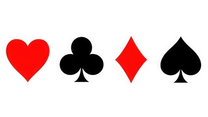 Four suit symbols of playing cards