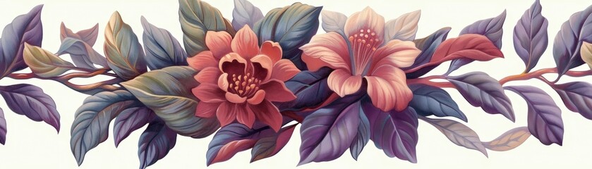 Art nouveau-inspired floral border design