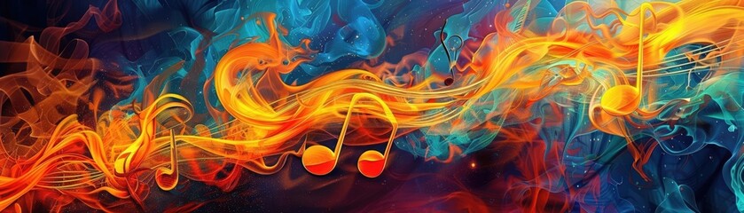 Art piece combining elements of fire and music