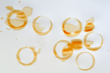 Prints of coffee spilled