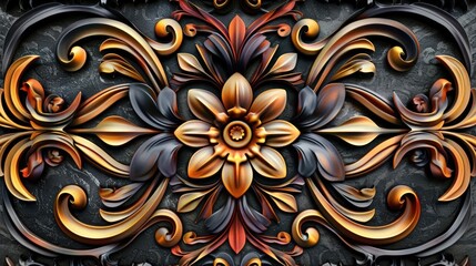 Art nouveau-inspired decorative border design