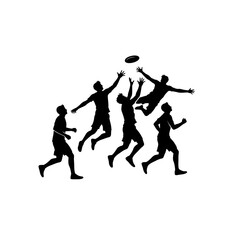 Martial Arts Team Fighting Silhouettes &ndash; Kickboxing and Combat Training Concept