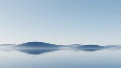 The blue artistic conception of mountains and waters