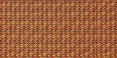 Intricate woven textile with repeating geometric motif, rich earthy tones, closeup, handmade