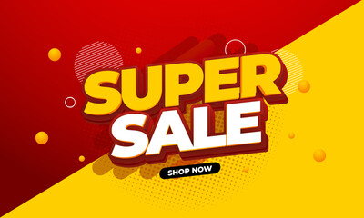 Vector EPS Banner End Year Sale and Super Sale Design Template Creative