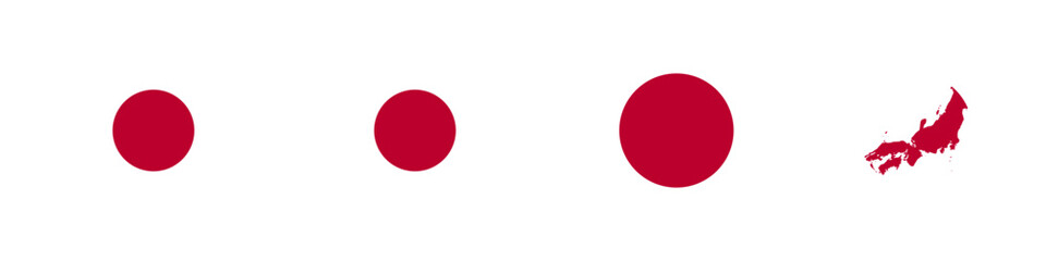 japan circular flag, japan rectangular flag, japan map flag flat icon