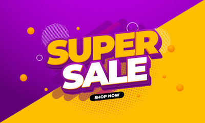 Vector EPS Banner End Year Sale and Super Sale Design Template Creative