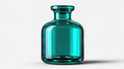 Transparent glass bottle isolated on white background