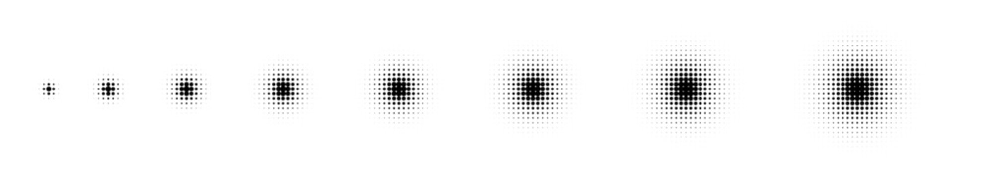 Halftone circle dot pattern, round stipple y2k gradient