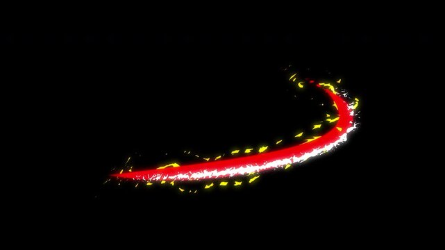 Sword Slice Effect Animation 02, Red Yellow, 4K Quality