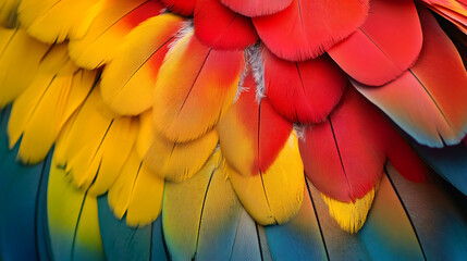 blue and yellow macaw feathers