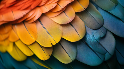 blue and yellow macaw feathers