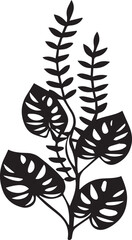 Seamless vector illustration set featuring a black nature silhouette of a tree with leaf patterns and floral design elements for a spring wallpaper drawing