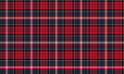 Seamless plaid fabric in navy, red, and white colors, perfect for designing clothing, skirts, and trousers to create a distinctive and stylish look suitable for many occasions.