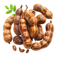 Fototapeta premium A healthy group of fresh raw potatoes and dried organic mushrooms isolated on a white background as nutritious brown vegetable ingredients for delicious natural snacks