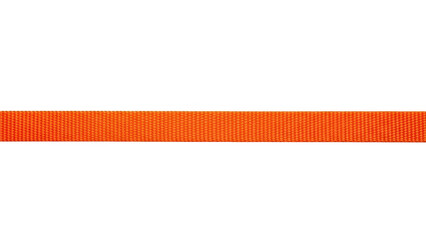 Bright orange nylon webbing strap on black background