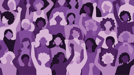 A diverse group of women with raised fists stands together in solidarity and support for empowerment