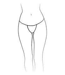 Woman swimsuit bikini panties hand drawn
