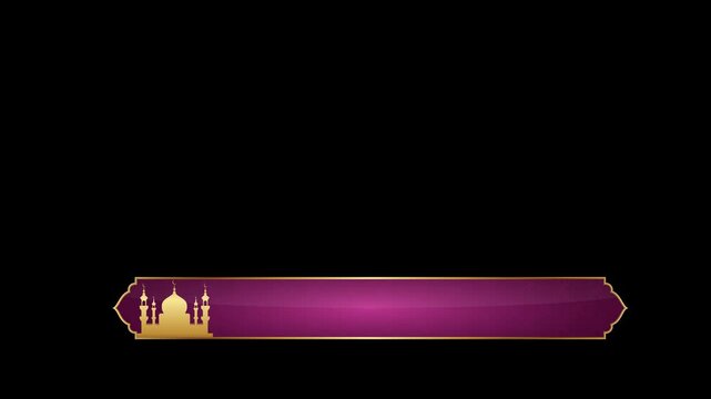 animation Islamic lower third with purple color for television and streaming channel