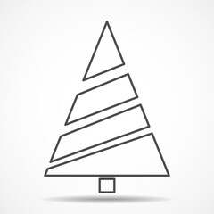 Abstract colorful christmas tree of polygons. Geometric style. Vector