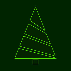 Abstract colorful christmas tree of polygons. Geometric style. Vector