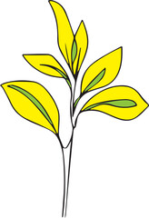 Yellow sunflower vector illustration featuring a floral design with green leaves and summer nature elements for garden growth and spring season beauty