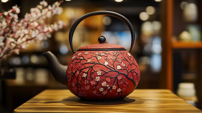 Traditional Japanese cast iron teapot (tetsubin) with textured surface, minimalist aesthetic, vertical composition highlighting craftsmanship, heritage, tea culture, and timeless design.
