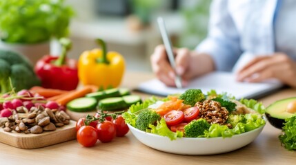 Healthy Meal Planning in a Workspace for a Balanced Diet and Lifestyle Choice