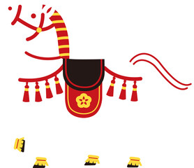 Minimalist 2026 Year of the Horse Illustration - Lunar New Year & Japanese Tradition