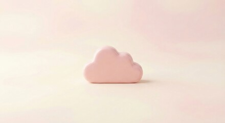 Soft Pink Cloud Illustration on a Gentle Pastel Background for Dreamy Concepts and Modern Design