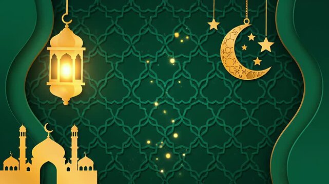 Islamic background for ramadan and eid in seamless loop.
