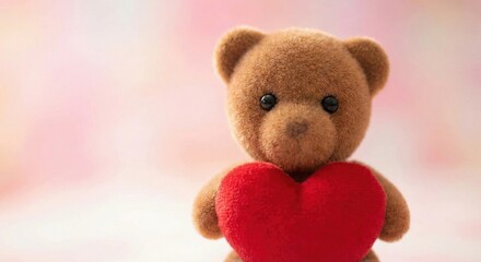 Teddy bear with heart, symbol of love and affection, perfect for Valentine's Day