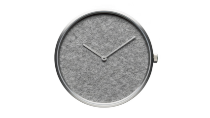Minimalist gray felt dial watch with silver hands clock