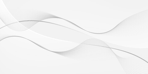 White and grey circular curve abstract background vector for presentation. Background and abstract concept.