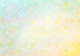 和柄水彩シリーズ：パステルカラーの華やかな和モダン背景