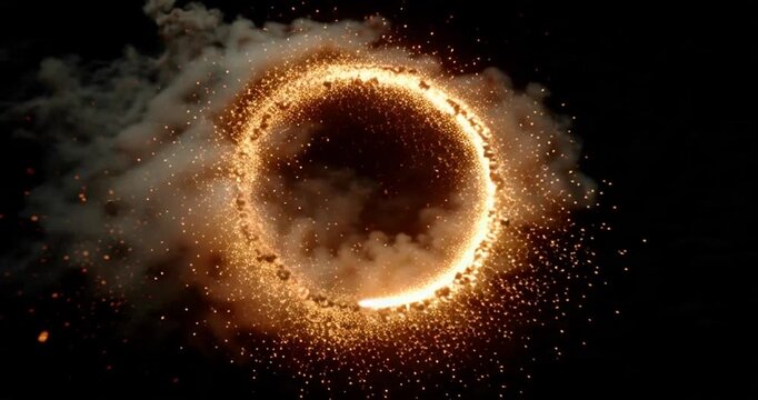 Ultra Realistic Close-up Footage of Petarda Sparks Exploding in the Dark Environment