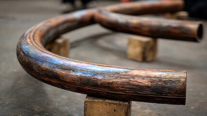 Footage capturing the dynamic process of forming variable arc bends with tools highlighting the adaptability and precision in crafting diverse profile shapes.