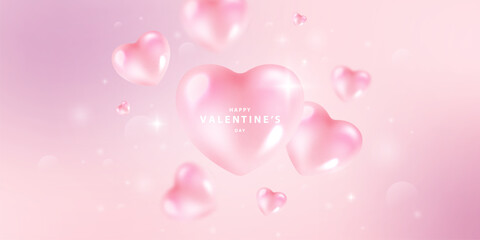 Valentine's Day background, beautifully decorated with heart shapes for the festival. Vector illustration.