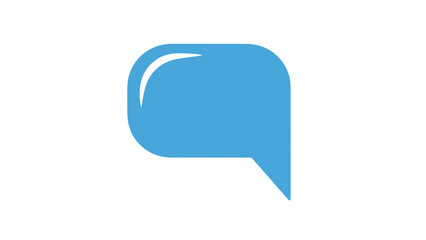 Naklejka premium A blue speech bubble icon on a white background viewed from directly above