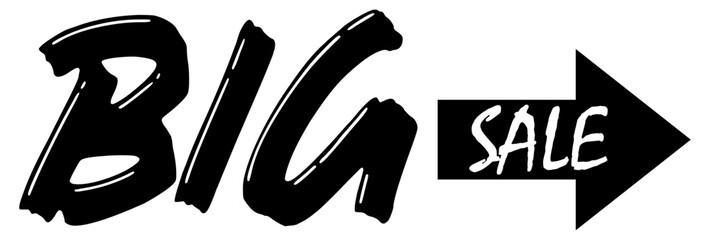 3D Big SALE Black text graphic for promo use