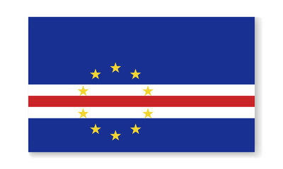 Cape Verde national flag in flat style. Vector flat background.