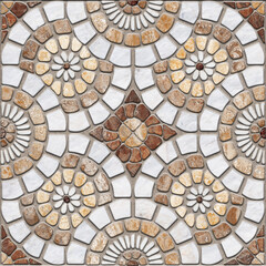 circle frame pattern with natural stone texture